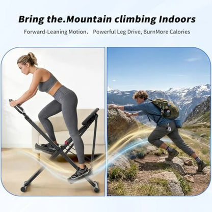 Home gym stair stepper space walker: foldable quiet low-impact high-strength resistance black durable steel construction