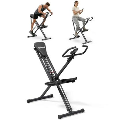 Home gym stair stepper space walker: foldable quiet low-impact high-strength resistance black durable steel construction