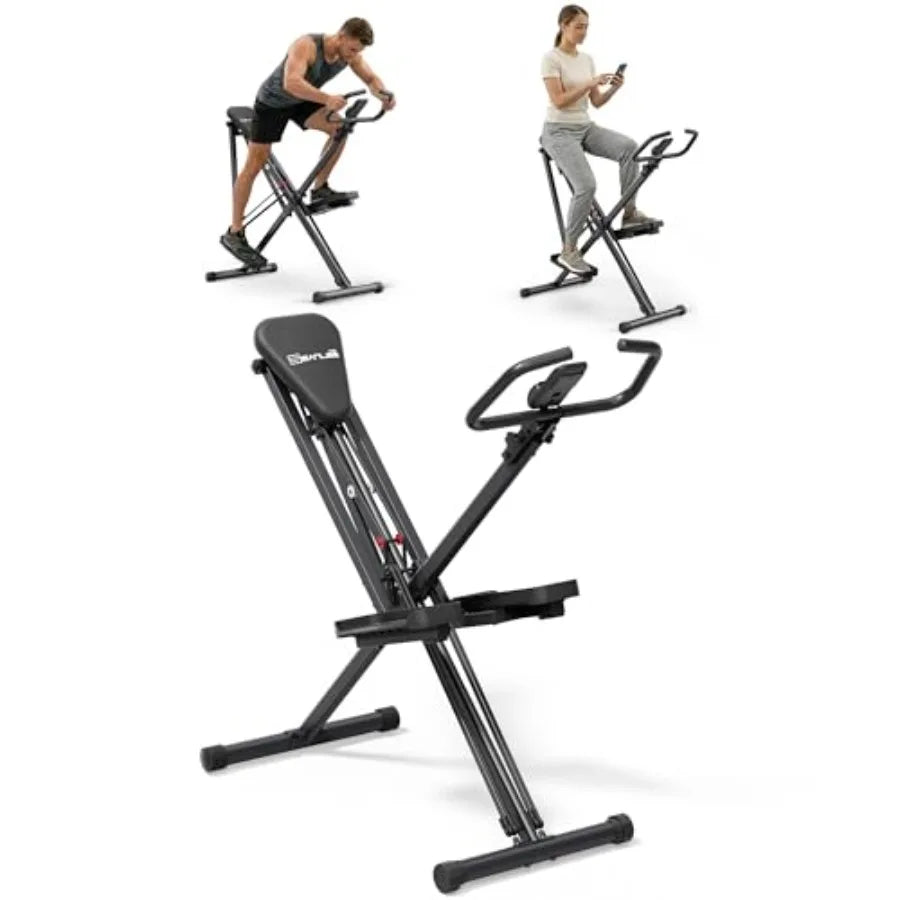 Home gym stair stepper space walker: foldable quiet low-impact high-strength resistance black durable steel construction